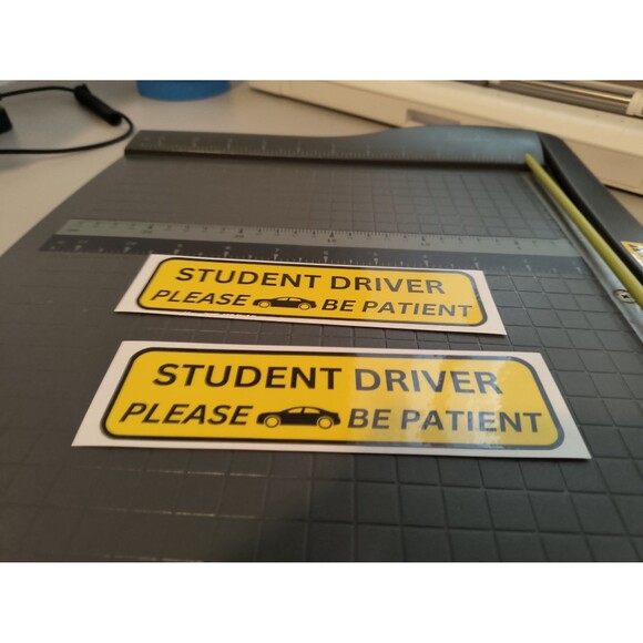 Student Driver Please Be Patient Bumper Sticker Decal Waterproof (2 Pack) - Picture 2 of 3